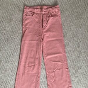 Mother Pink Wide Leg Jeans